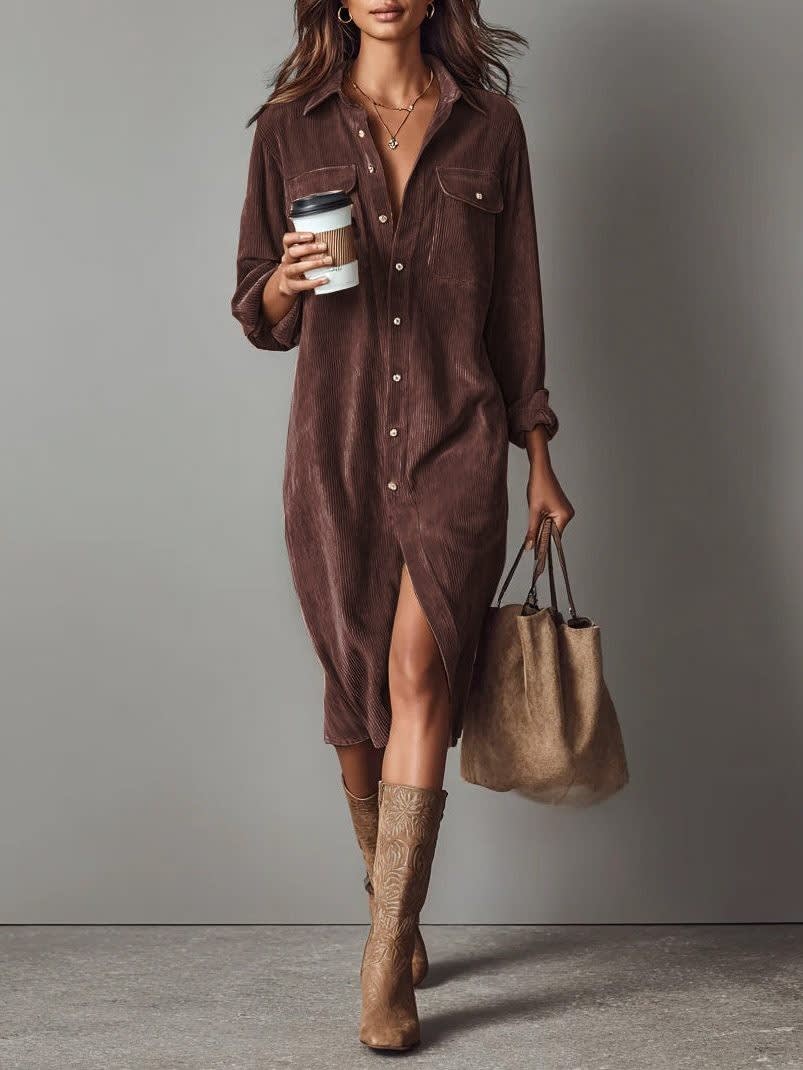 Lottie Button-Down Midi Shirt Dress_10