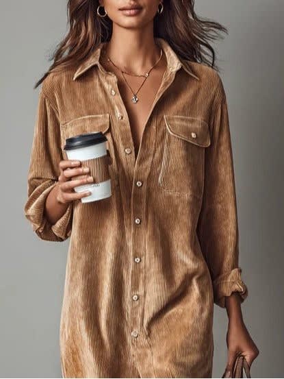 Lottie Button-Down Midi Shirt Dress