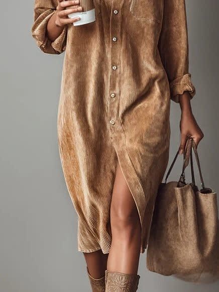 Lottie Button-Down Midi Shirt Dress_3