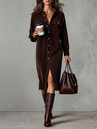 Lottie Button-Down Midi Shirt Dress