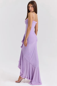 Caitlin Wedding Guest Ruched Ruffle Maxi Dress