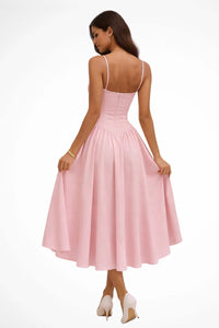 Araminta Strappy Corset Wedding Guest Midi Dress