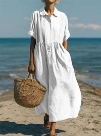 Belisa Cotton Maxi Shirt Dress
