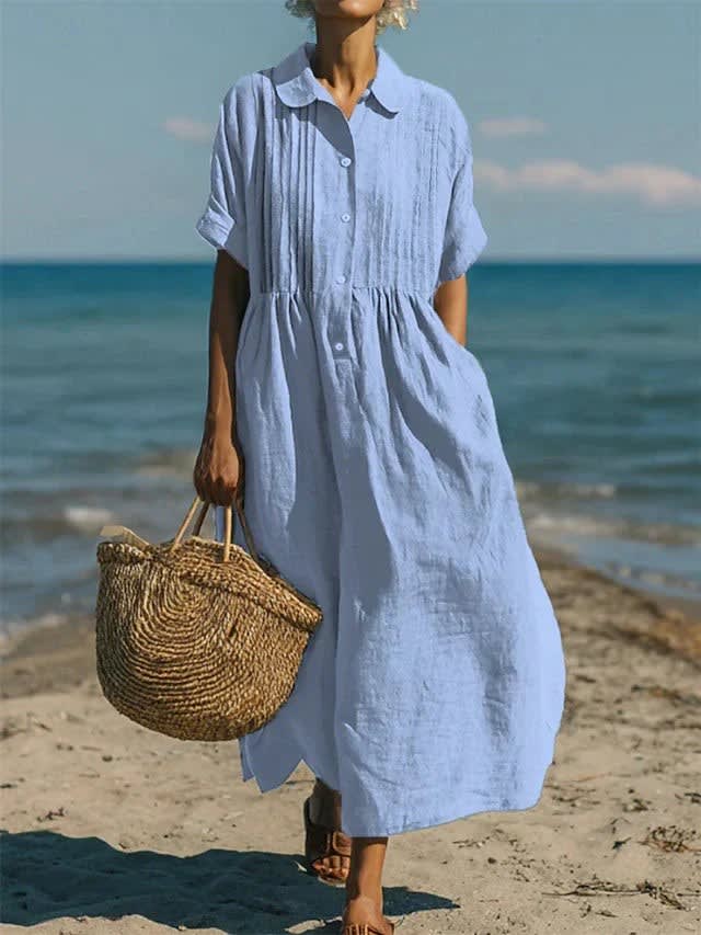 Belisa Cotton Maxi Shirt Dress