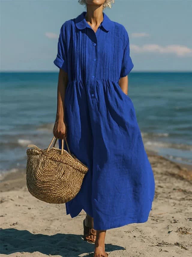 Belisa Cotton Maxi Shirt Dress