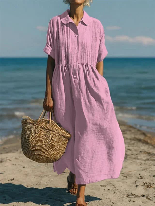 Belisa Cotton Maxi Shirt Dress