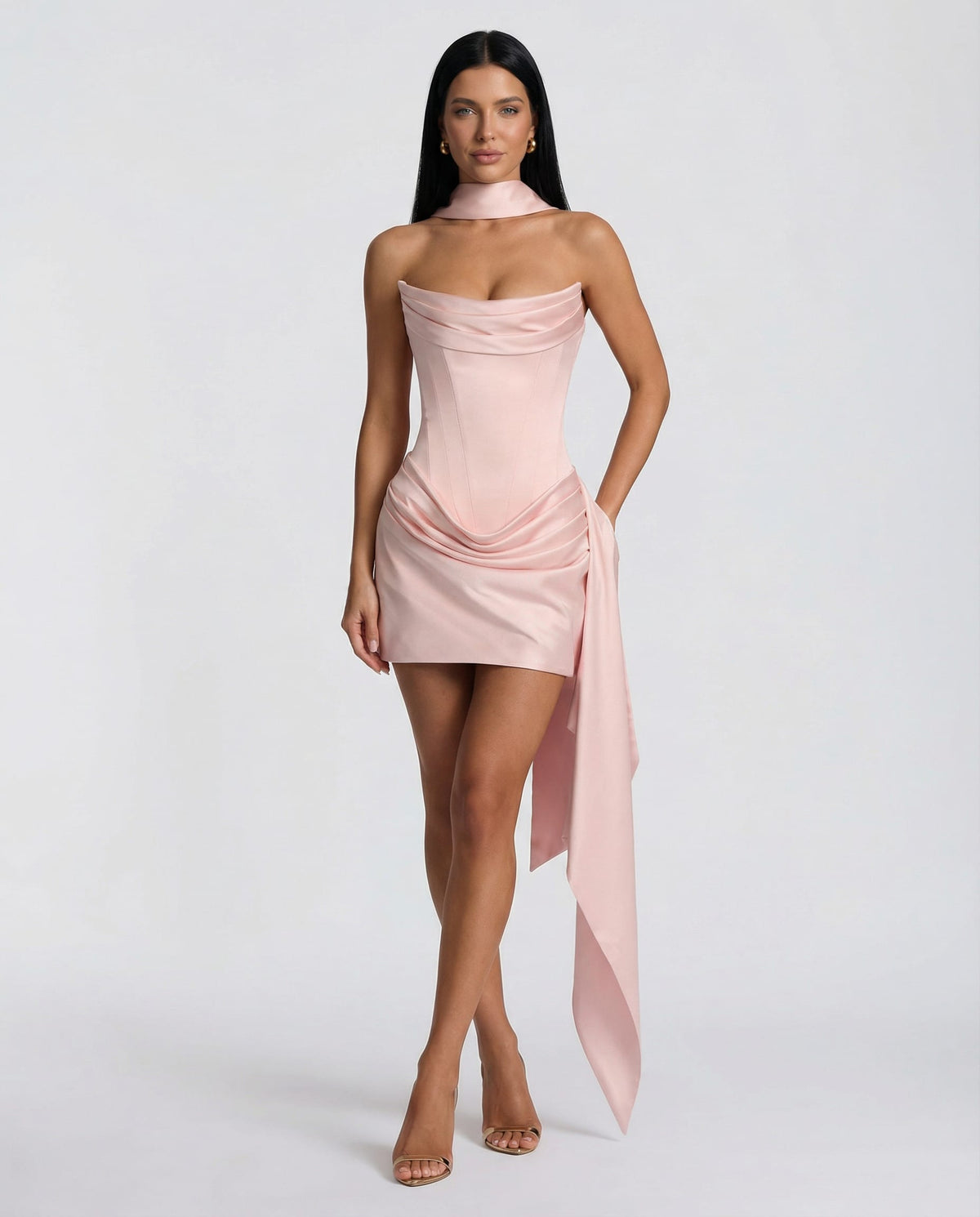Drusilla Satin Corset Party Mini Dress_12