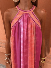 Faith Wedding Guest Halterneck Tie-Dye Maxi Dress