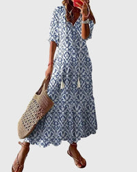 Viola Boho V-Neck Maxi Summer Dress