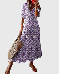 Viola Boho V-Neck Maxi Summer Dress