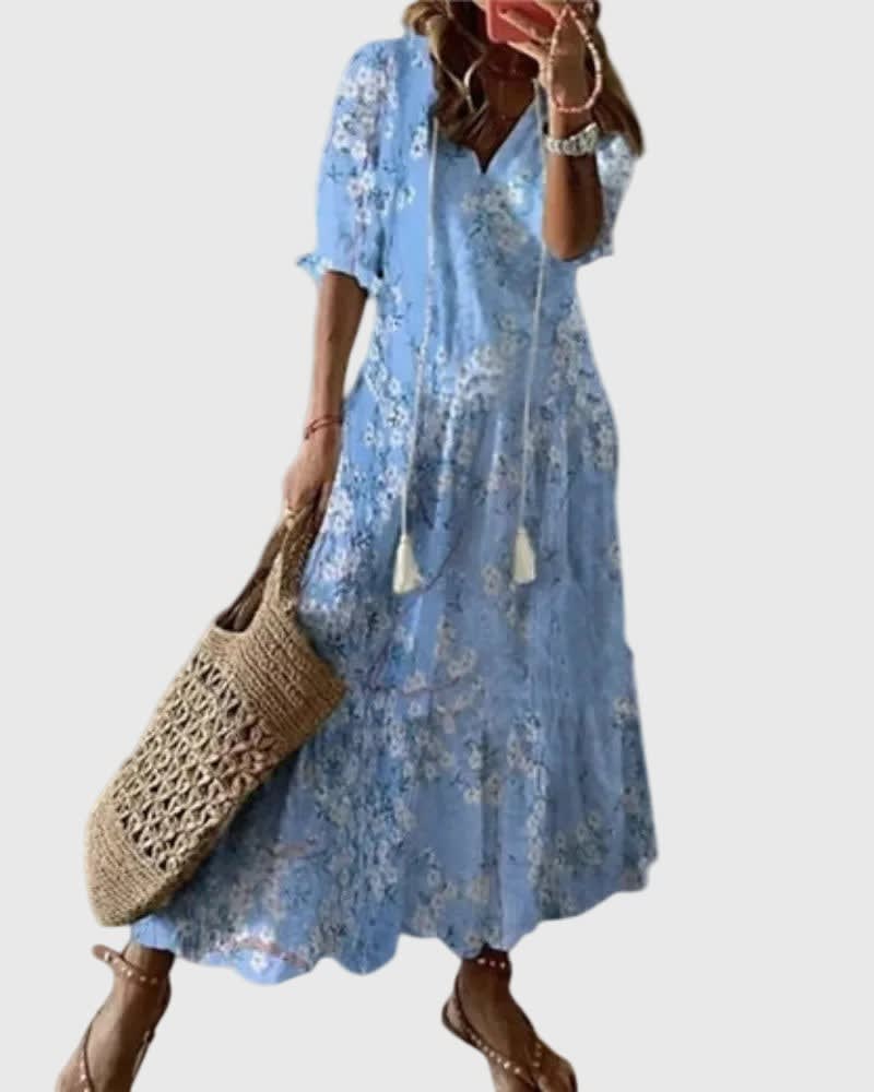 Viola Boho V-Neck Maxi Summer Dress