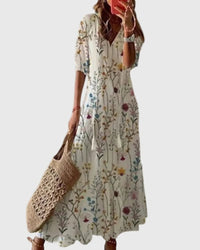 Viola Boho V-Neck Maxi Summer Dress