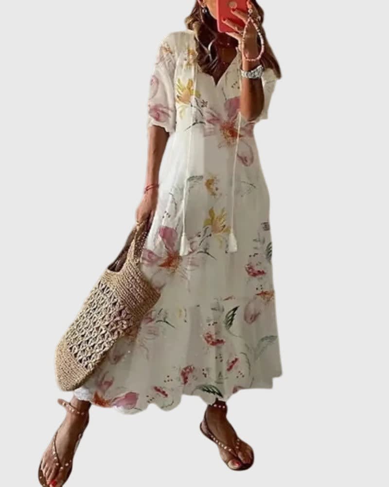 Viola Boho V-Neck Maxi Summer Dress_7