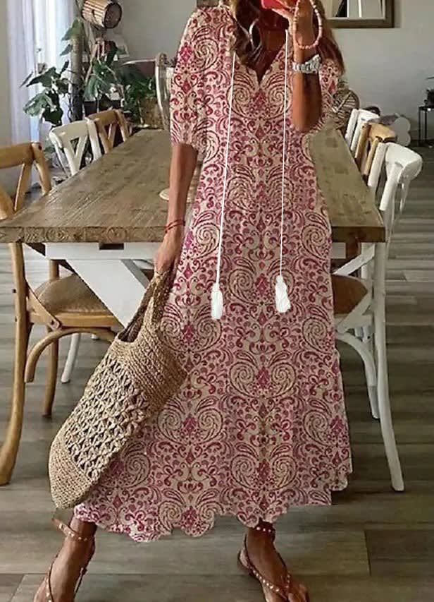 Viola Boho V-Neck Maxi Summer Dress_8
