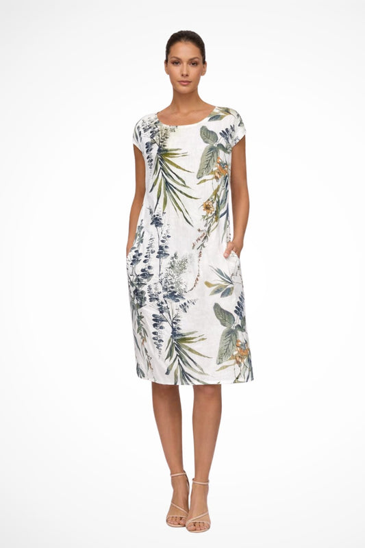 Felicia Floral Linen Blend Midi Dress_1