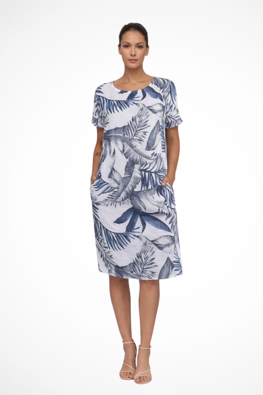 Felicia Floral Linen Blend Midi Dress