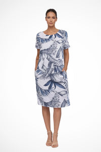 Felicia Floral Linen Blend Midi Dress