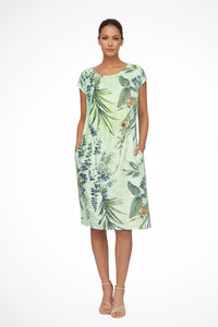 Felicia Floral Linen Blend Midi Dress