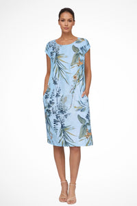 Felicia Floral Linen Blend Midi Dress