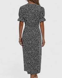 Haley Floral Wrap Short Sleeve Midi Dress