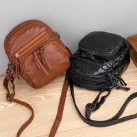 Bess Leather Zip Pocket Crossbody Bag