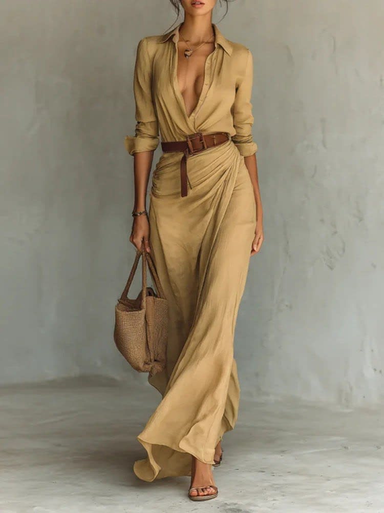 Belen Long Sleeve Wrap Maxi Dress_1