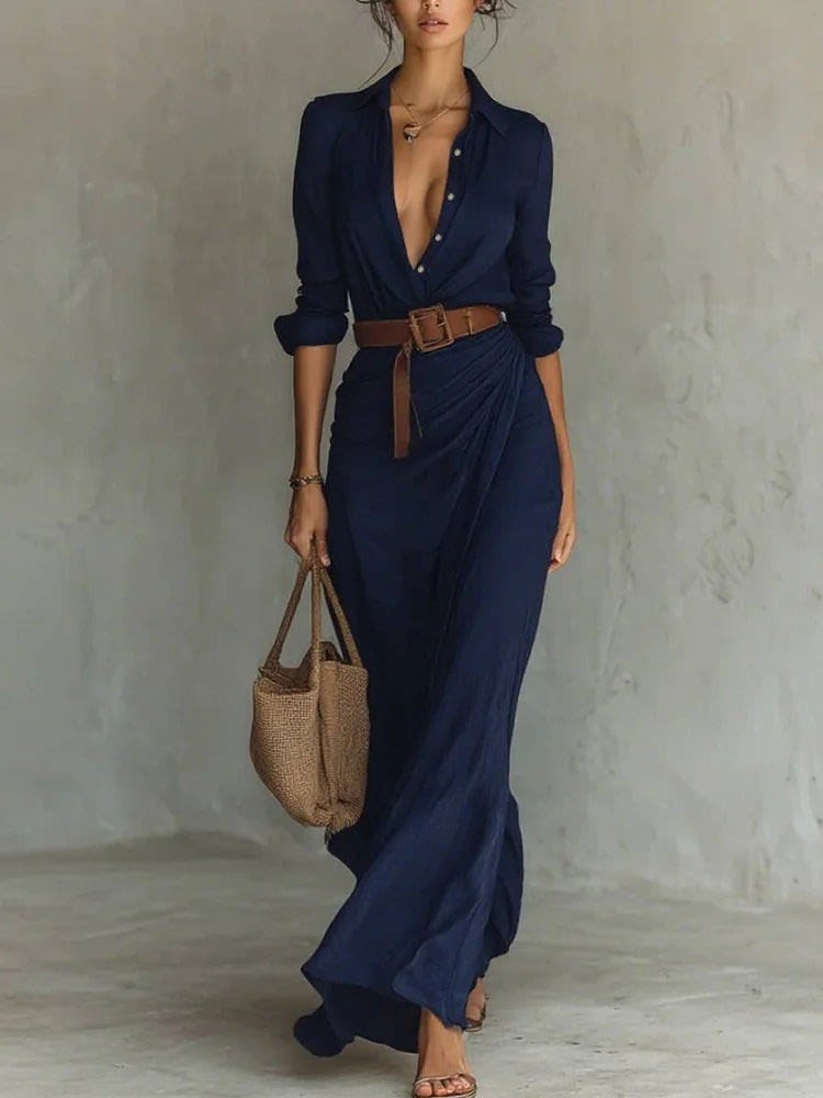 Belen Long Sleeve Wrap Maxi Dress_3