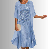 Demi Floral Midi Dress Set with Cardigan