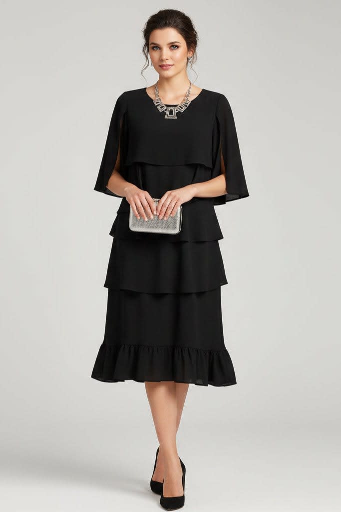 Chandra Tiered Ruffle Midi Dress