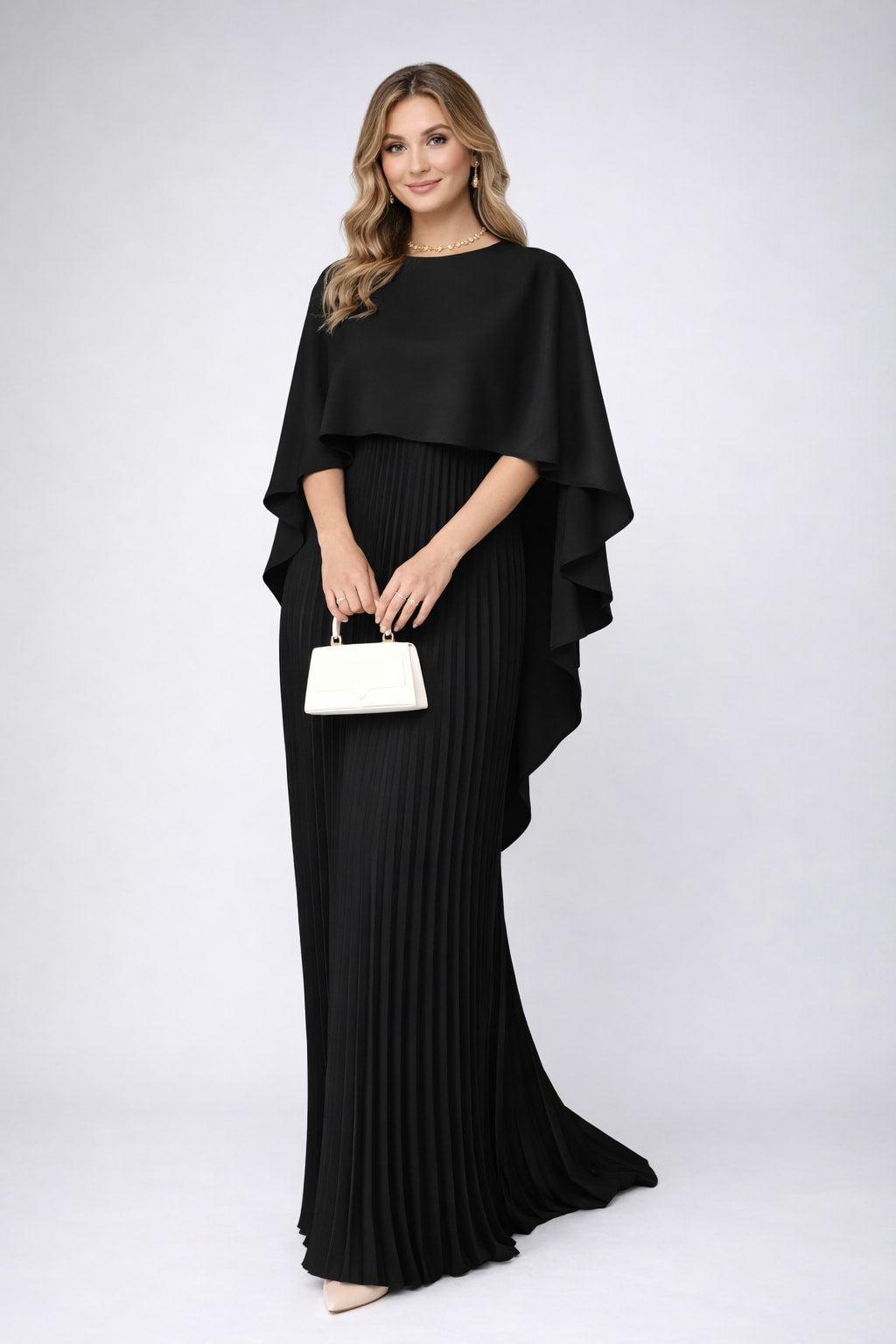 Beverley Pleated Chiffon Maxi Dress
