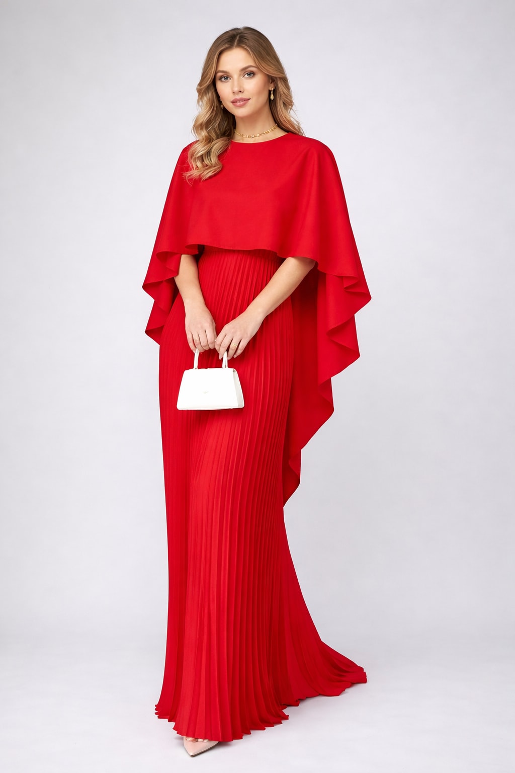 Beverley Pleated Chiffon Maxi Dress