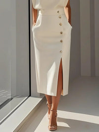 Bella Sleeveless Button Front Midi Dress