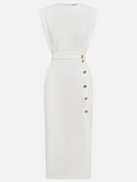 Bella Sleeveless Button Front Midi Dress