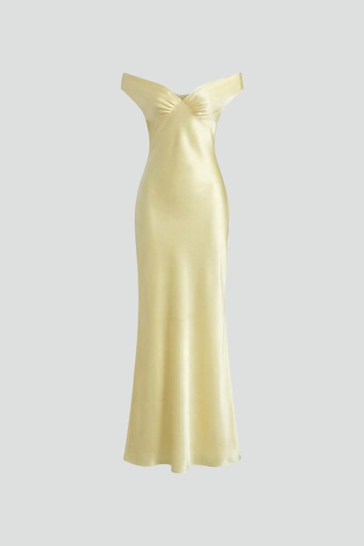 Seraphina Barlowe Off Shoulder Satin Draped Homecoming Dress