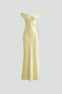 Seraphina Barlowe Off Shoulder Satin Draped Homecoming Dress