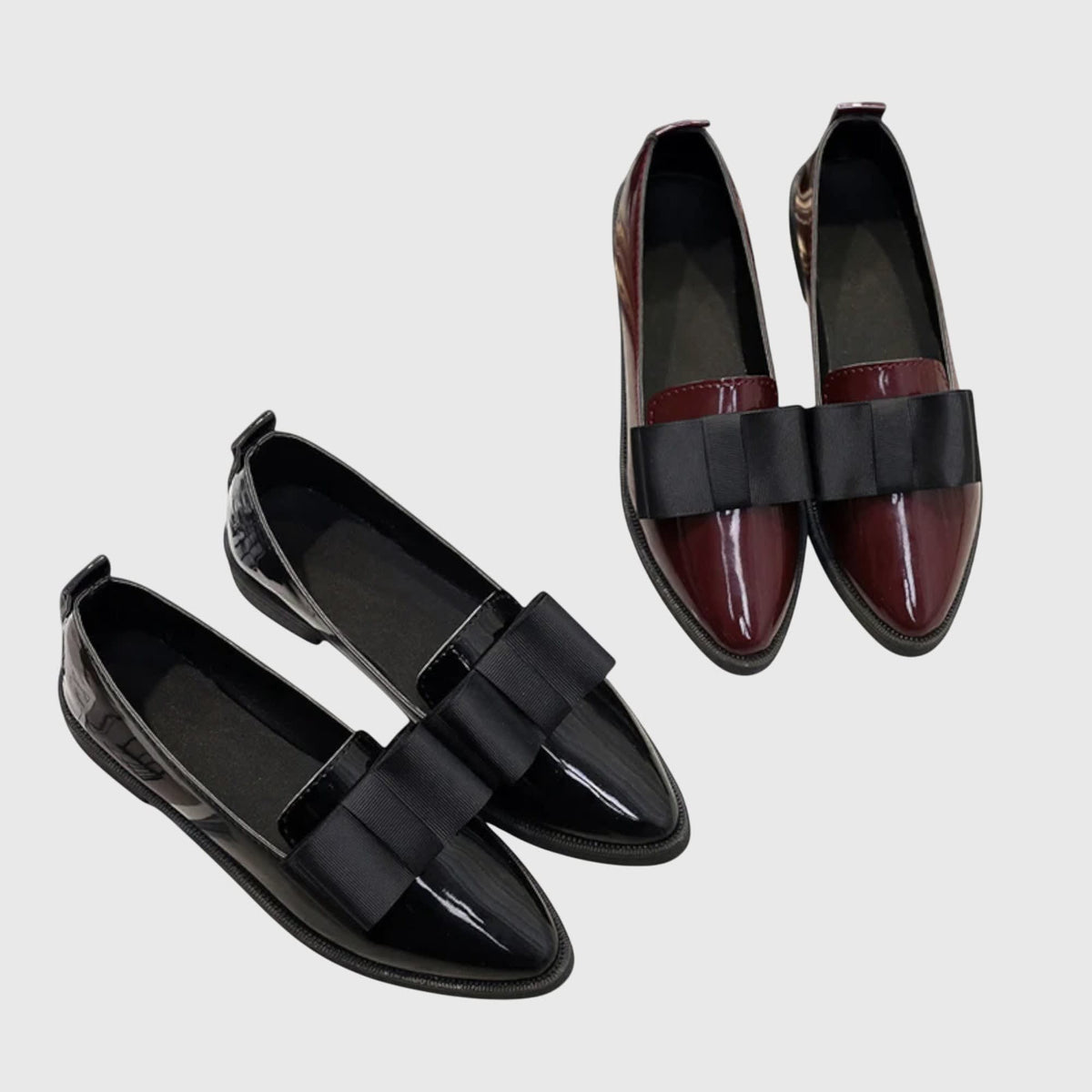 Lara Patent Bow Orthopedic Loafers_5