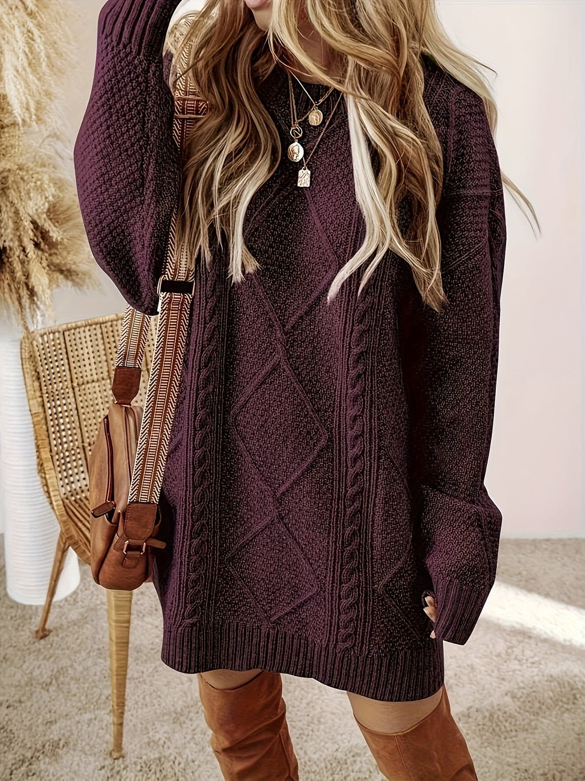 Kelly Cable Knit Jumper Dress_11