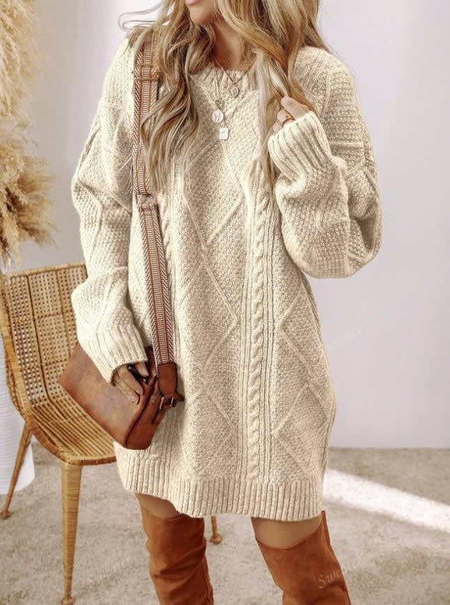 Kelly Cable Knit Jumper Dress