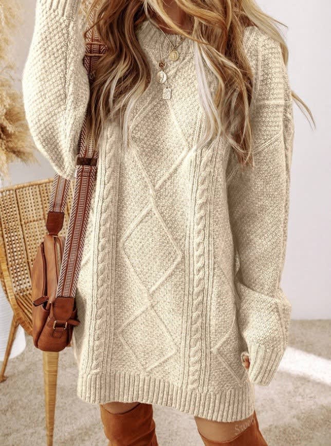 Kelly Cable Knit Jumper Dress_13