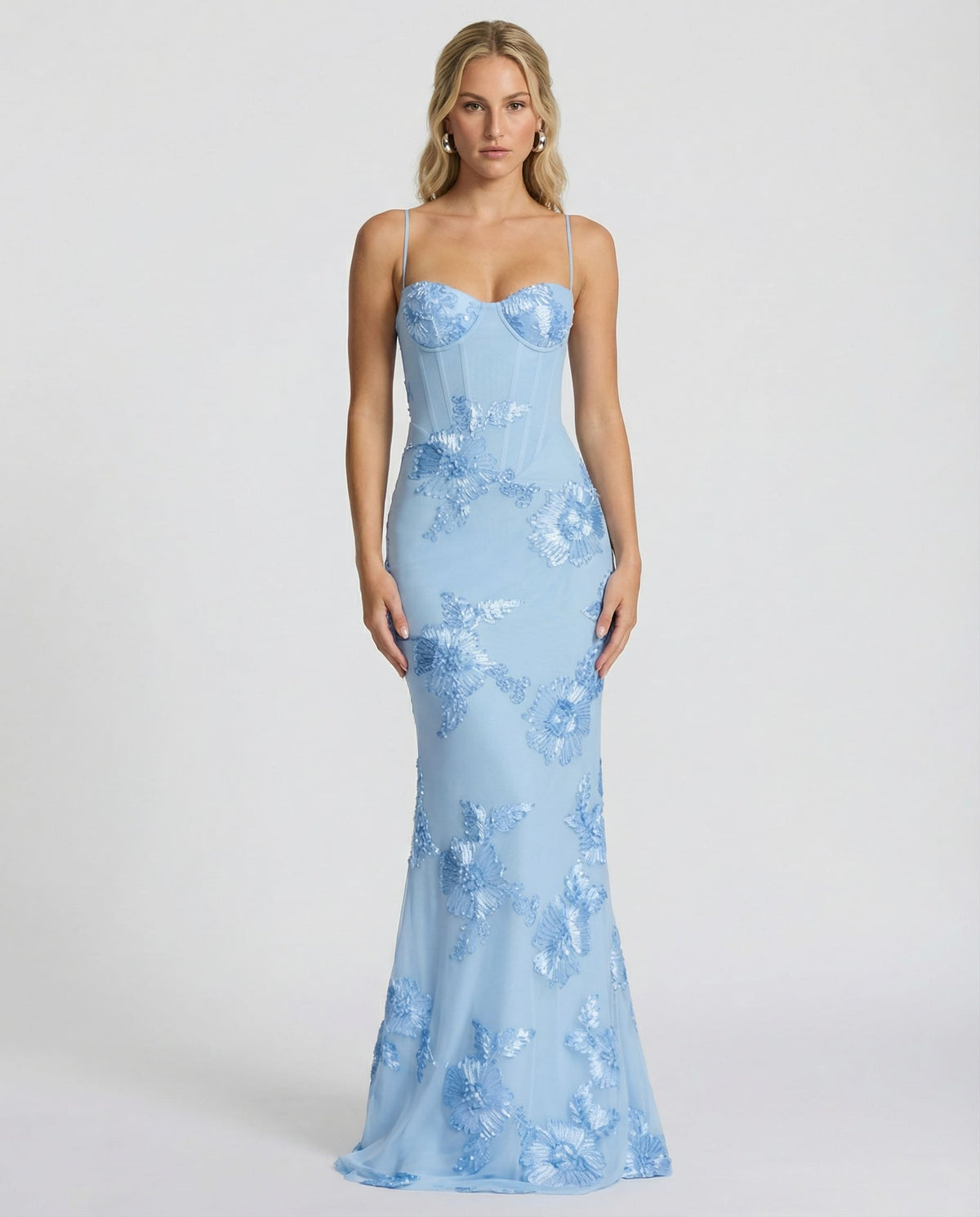 Jill Embroidered Mermaid Maxi Dress