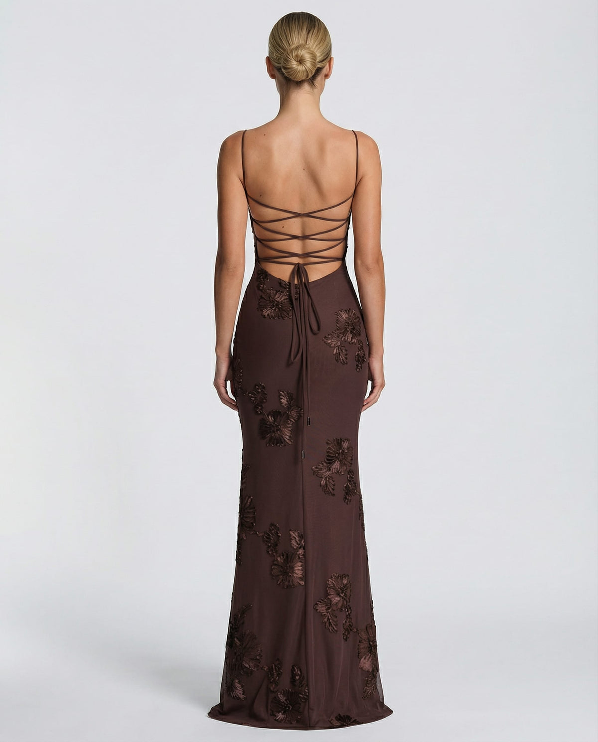 Jill Embroidered Mermaid Maxi Dress