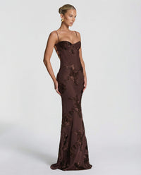 Jill Embroidered Mermaid Maxi Dress