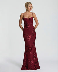 Jill Embroidered Mermaid Maxi Dress