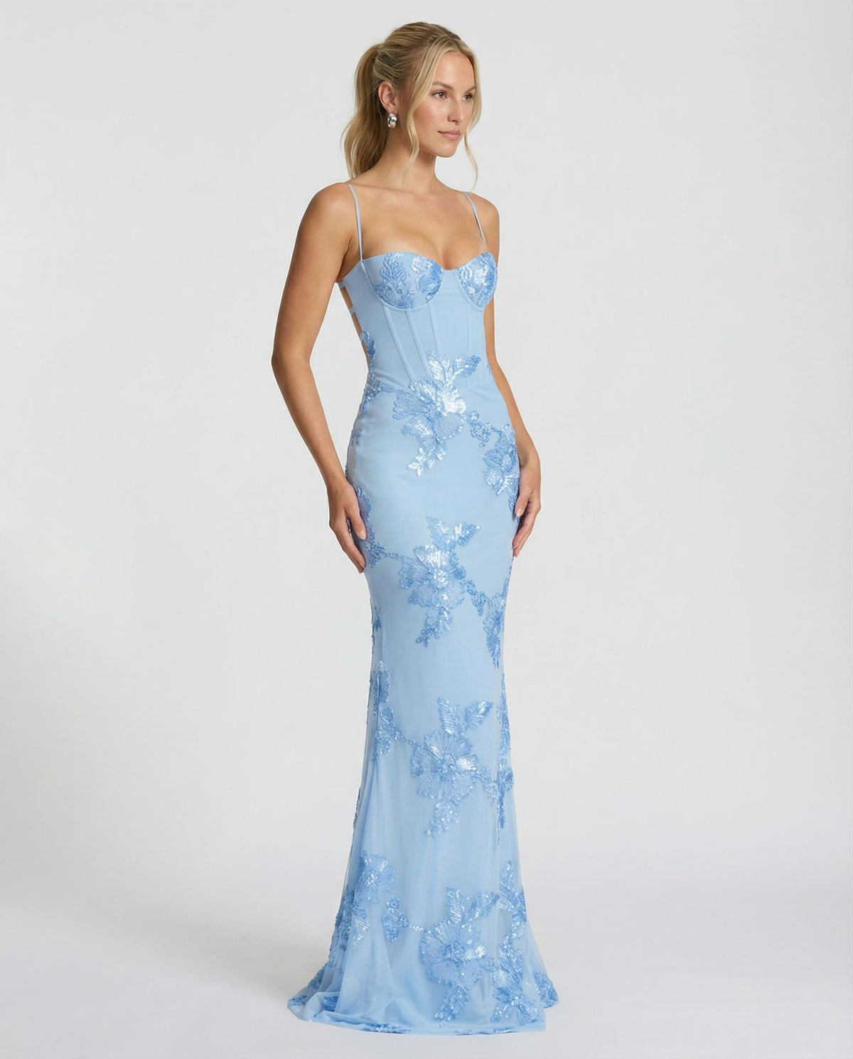 Jill Embroidered Mermaid Maxi Dress