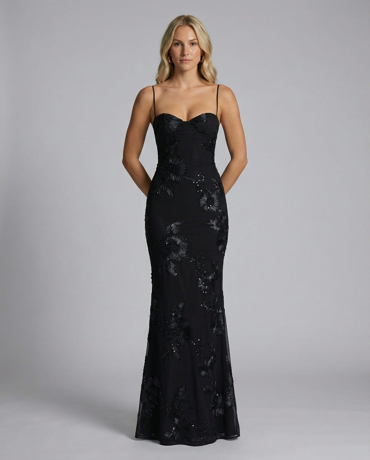 Jill Embroidered Mermaid Maxi Dress