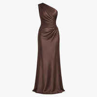Jeanne One Shoulder Satin Evening Gown