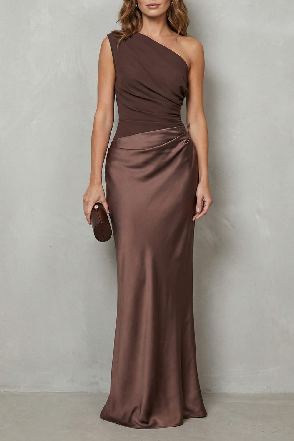 Jeanne One Shoulder Satin Evening Gown_3