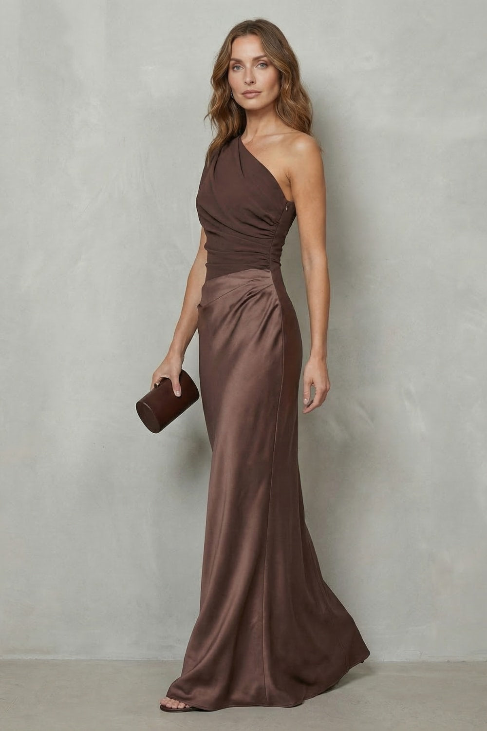 Jeanne One Shoulder Satin Evening Gown_4