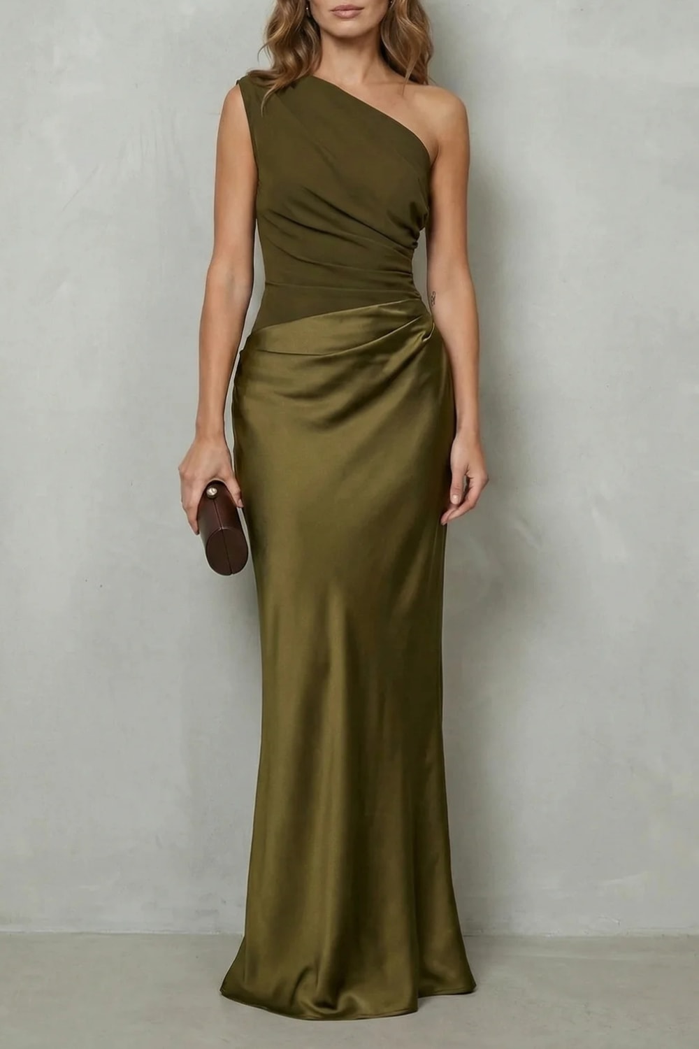 Jeanne One Shoulder Satin Evening Gown_5