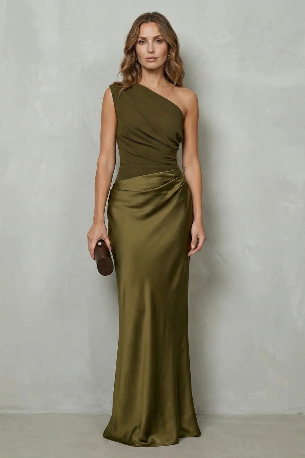Jeanne One Shoulder Satin Evening Gown_6